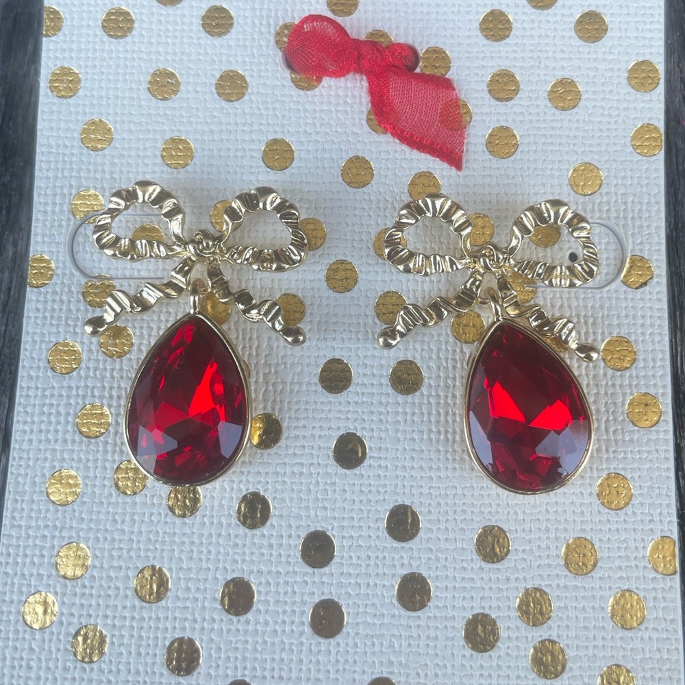 Red and gold earrings